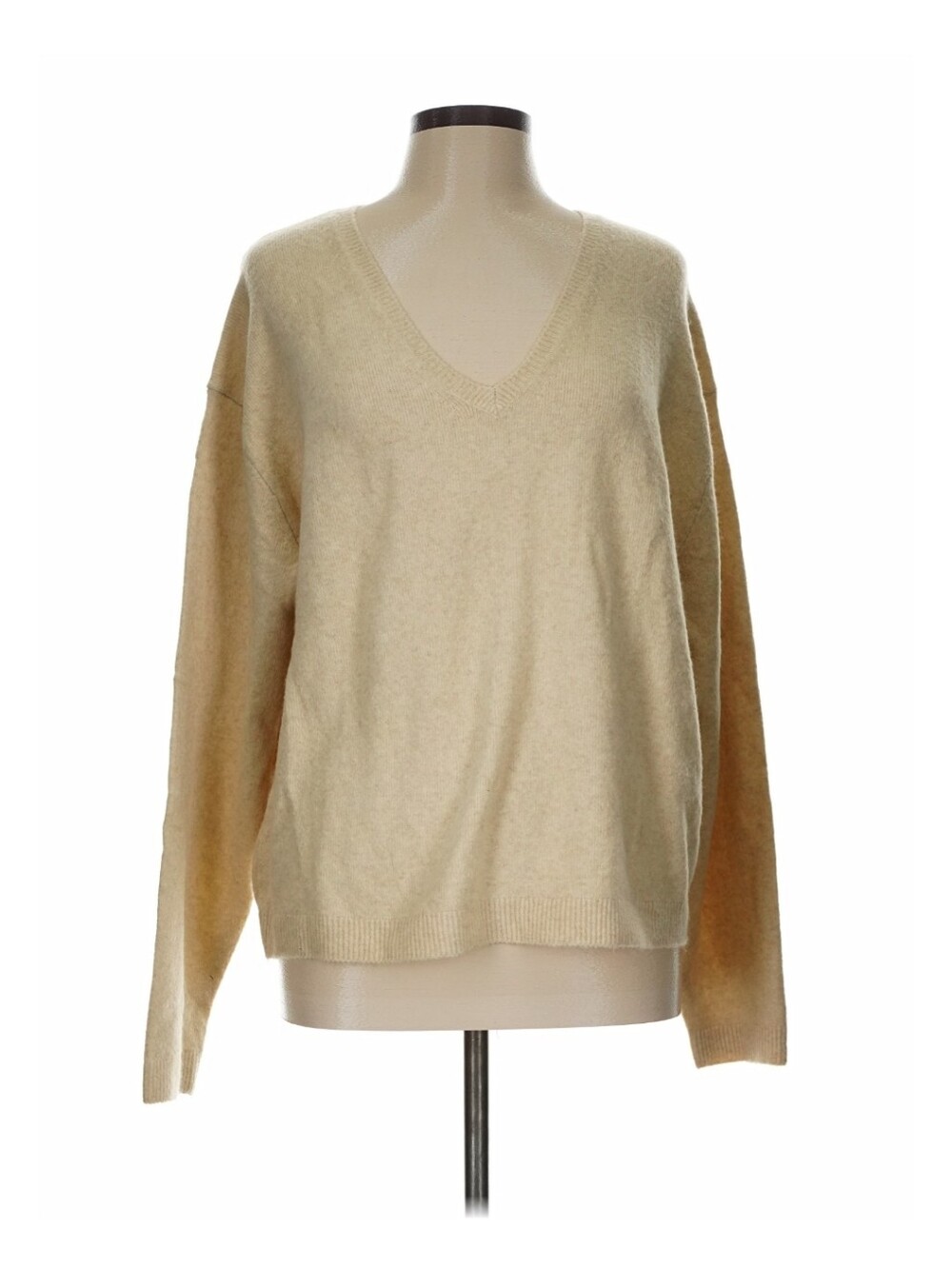 J.Crew Factory Extra-Soft V-Neck Sweater NWT Size Large Cream Beige